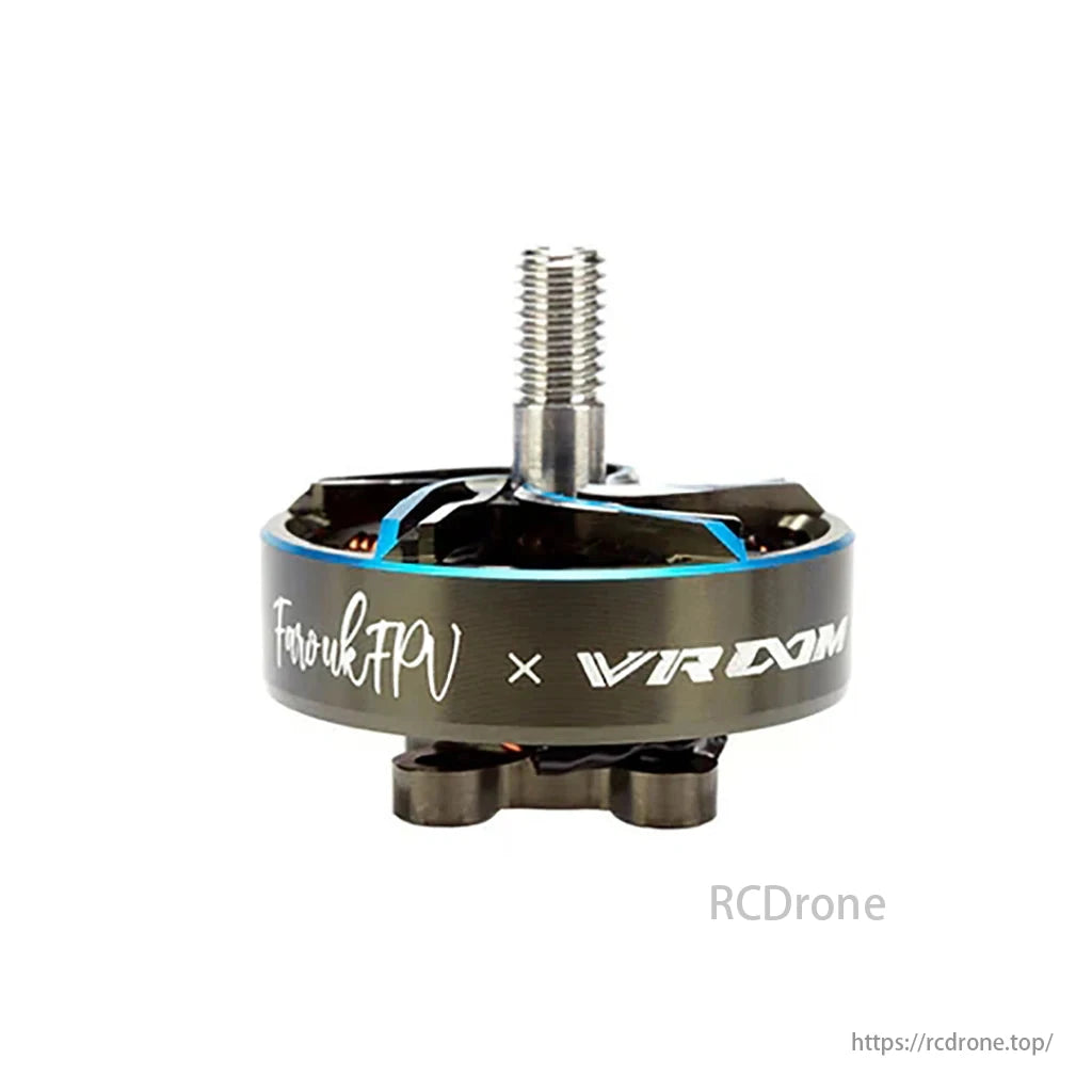 RUSHFPV VROOM Farouk 2505.5 brushless motor for FPV racing drones, with high KV options for optimal performance.