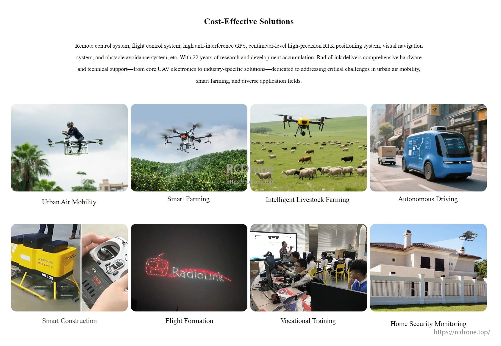 RadioLink CrossFlight-CE Flight Controller, RadioLink provides cost-effective solutions for urban air mobility, smart farming, autonomous driving, construction, and more, with comprehensive hardware and technical support.