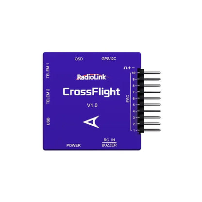 RadioLink CrossFlight Flight Controller – Mini Pix-Level Stability, 10 PWM Channels, Integrated OSD, Compatible with Multirotors, Fixed-Wings, Cars & Boats