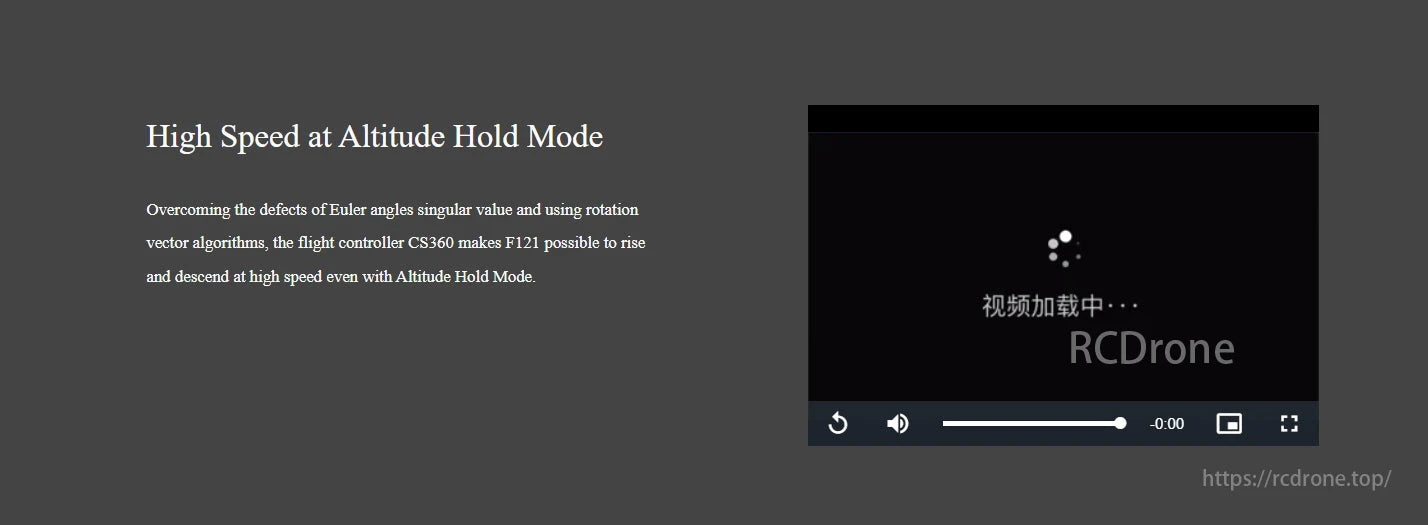 RadioLink Eneopterinae F121 FPV Training Drone, The F121 drone ascends and descends rapidly yet stably in altitude hold mode, thanks to the CS360 flight controller.