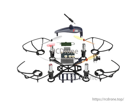 RadioLink F125 Micro FPV Racing Drone, The RadioLink F125 Micro FPV racing drone features a 25mW camera, altitude hold, 2KM range, GEMFAN 65mm propellers, and a FullyMAX battery.