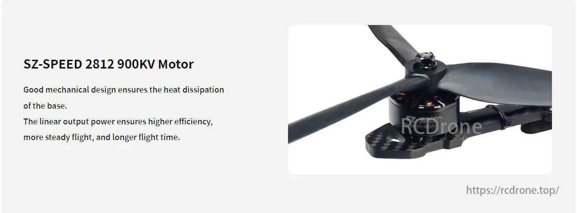 M435 Heavy Lift Drone, SZ-SPEED 2812 900KV Motor provides efficient heat dissipation, linear power output, ensuring stable flight and extended flight time.
