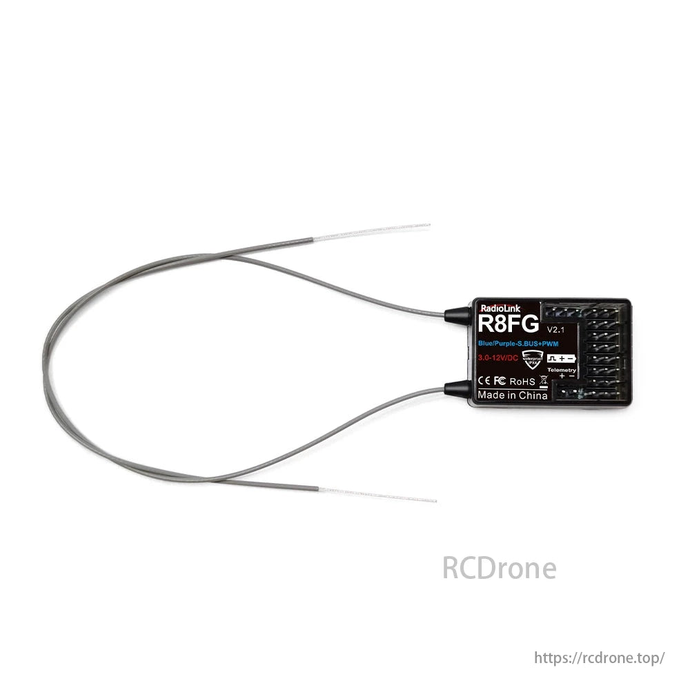 Radio Link R8fg RadioLink R8FG 8-Channel Dual Antenna Receiver with SBUS PWM, Telemetr ...
