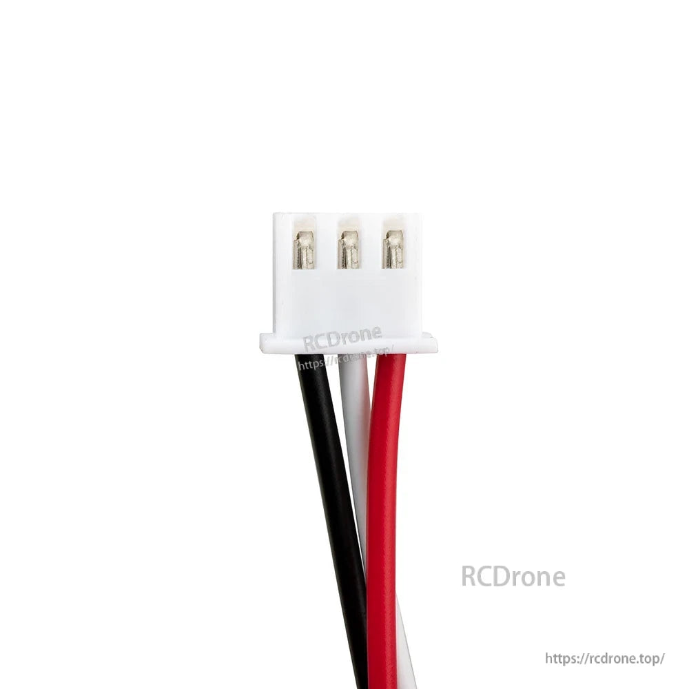 3-pin balance connector close-up on the 2S LiPo battery lead (white balance plug)