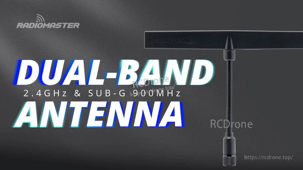 RadioMaster dual-band 2.4GHz/Sub-G 900MHz RP-SMA T antenna, 3dBi omnidirectional for ELRS modules