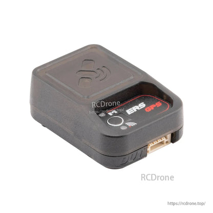 ERS GPS sensor low-angle view showing side profile and plug-in port on end