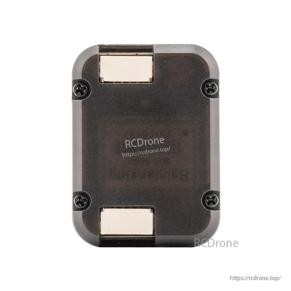 Back view of ERS GPS module with four screws and two rectangular mounting pads