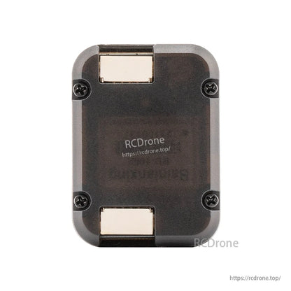 Back view of ERS GPS module with four screws and two rectangular mounting pads
