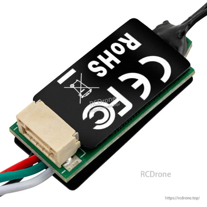 Back side of ERS-RB01 sensor with JST-style connector and printed CE/FCC/RoHS markings