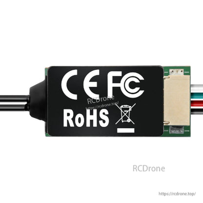 ERS-RB01 module close-up showing CE, FCC and RoHS symbols and the connector end on the PCB