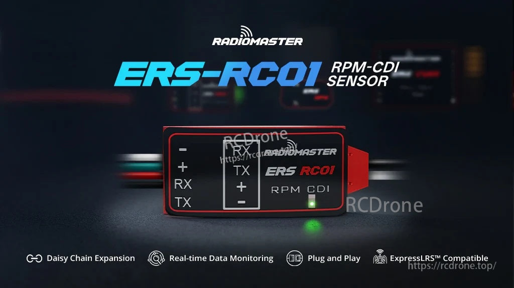 RadioMaster ERS-RC01 RPM-CDI gas engine tachometer sensor for ExpressLRS PWM receivers (CRSF)