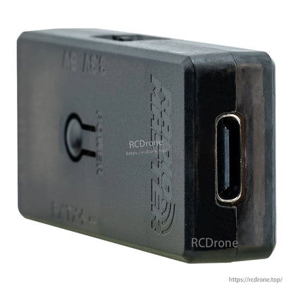 USB-C port close-up on the RadioMaster flasher module housing