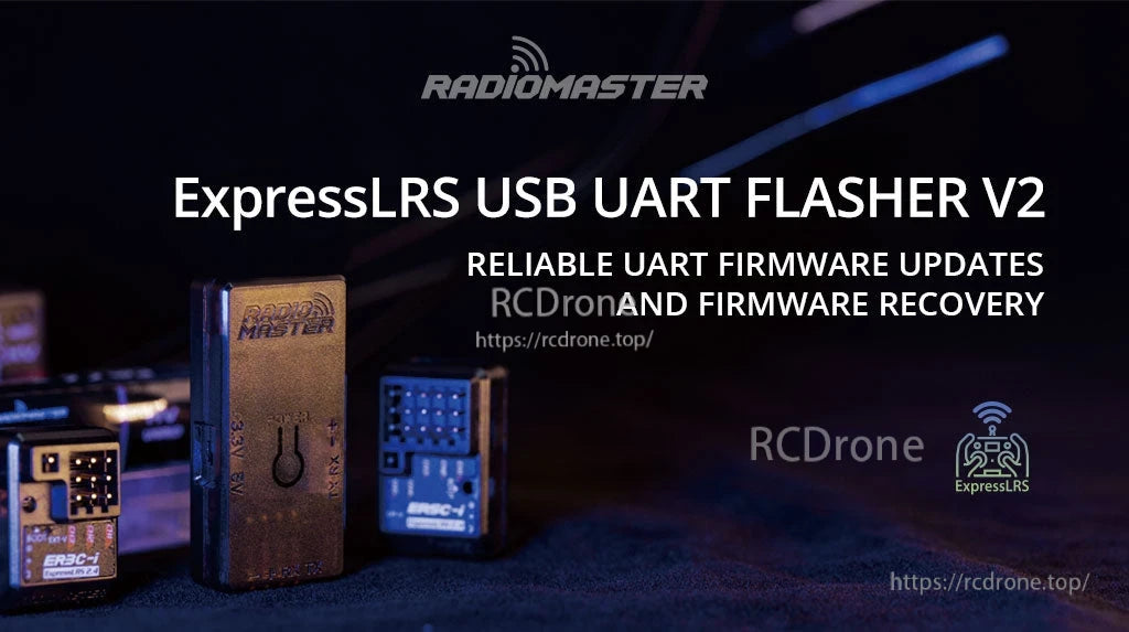 RadioMaster ExpressLRS USB UART Flasher V2 USB-C tool for ELRS receiver firmware update and recovery