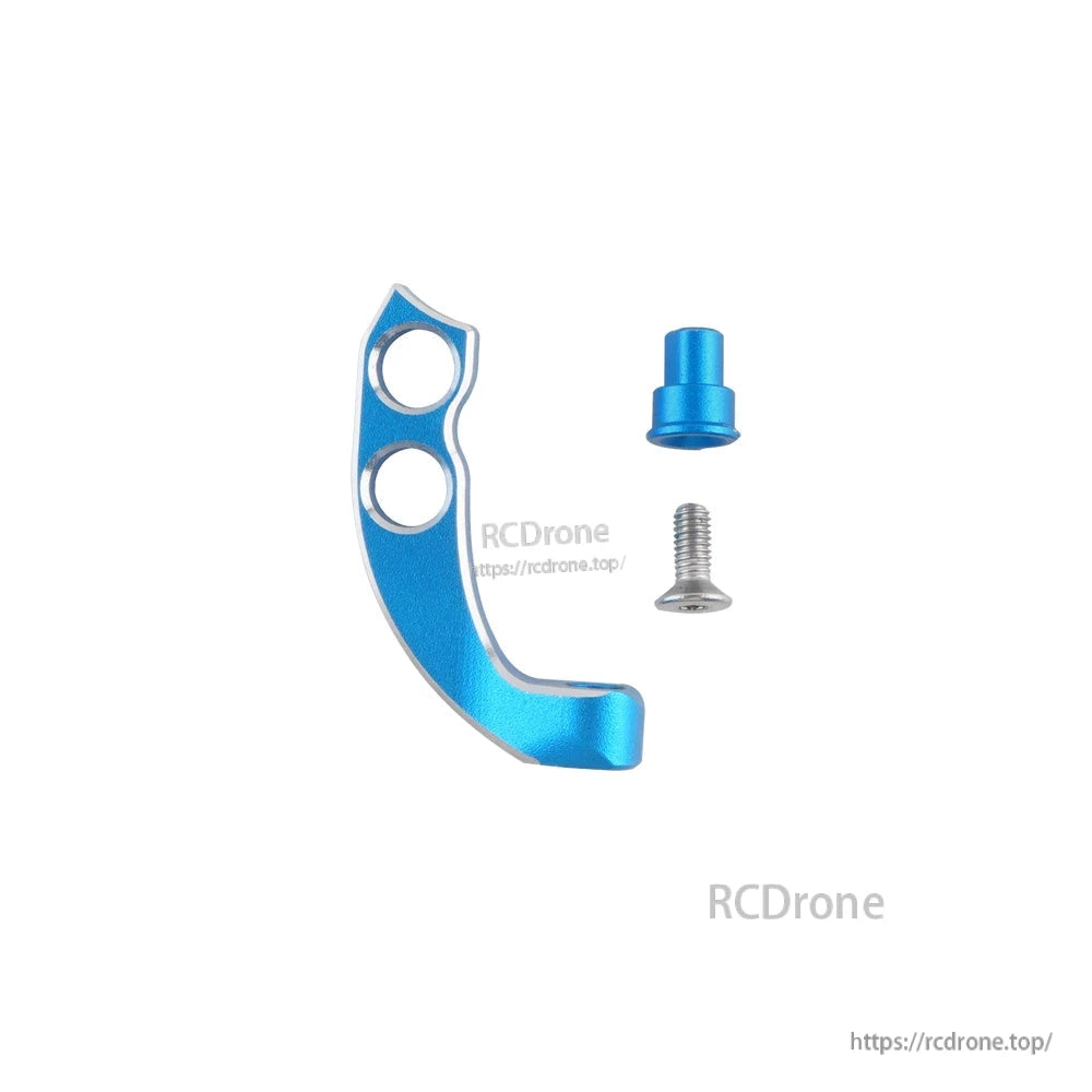 Blue anodized aluminum adjustable lanyard hook with spacer bushing and mounting screw