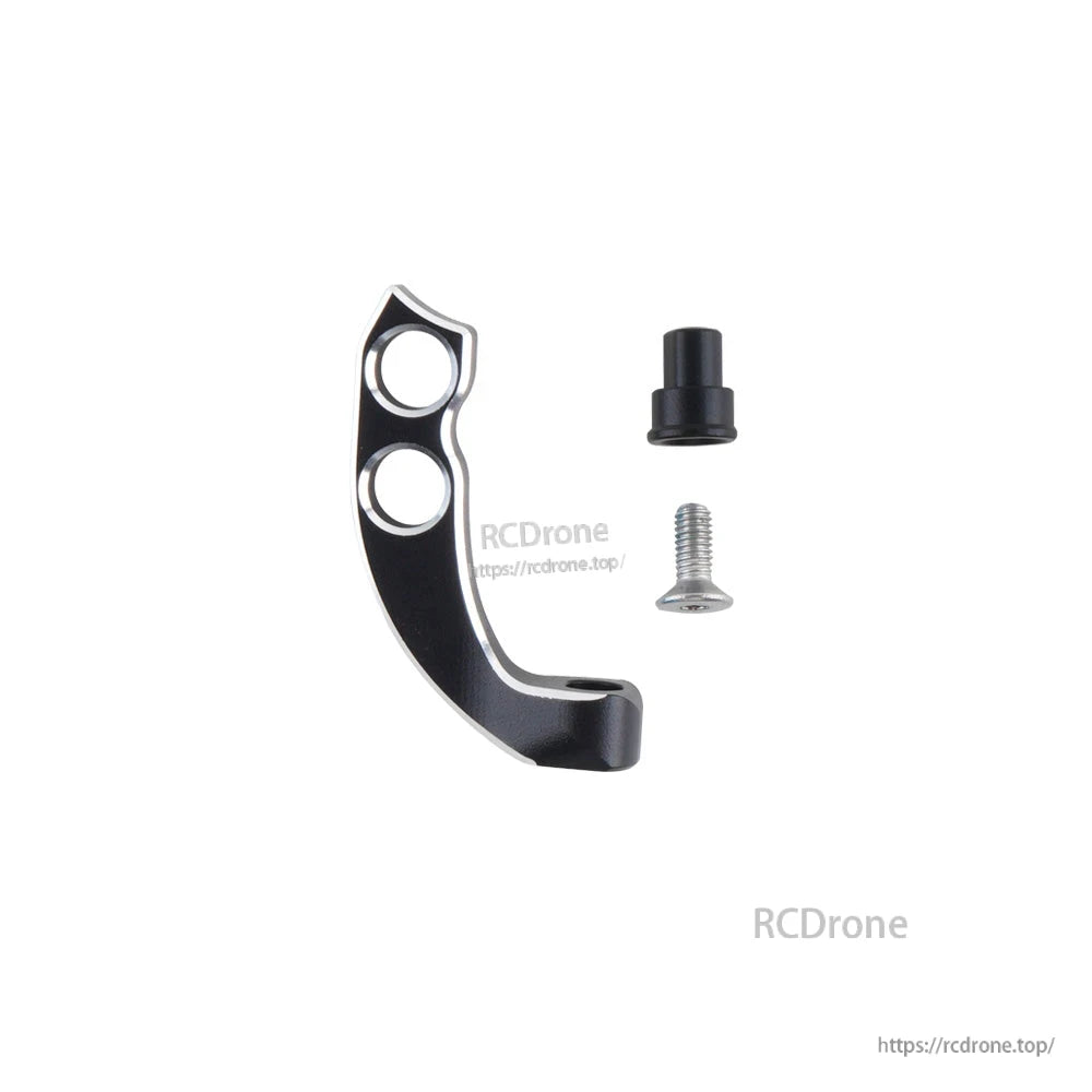 Black extended adjustable lanyard hook CNC aluminum with mounting spacer and screw
