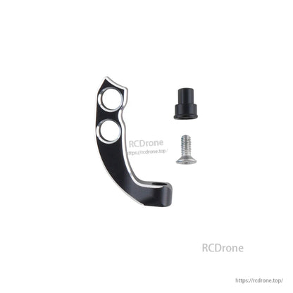 Black extended adjustable lanyard hook CNC aluminum with mounting spacer and screw