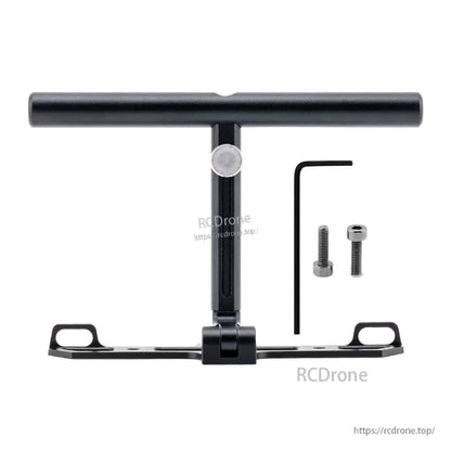Stand kit contents showing aluminum multi-stand with Allen key and two mounting bolts