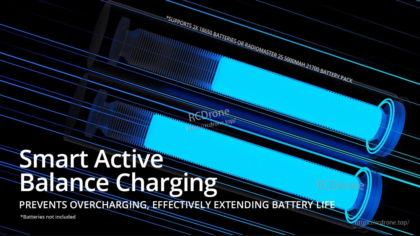 Smart active balance charging graphic for the RadioMaster GX12 battery tray (batteries not included)