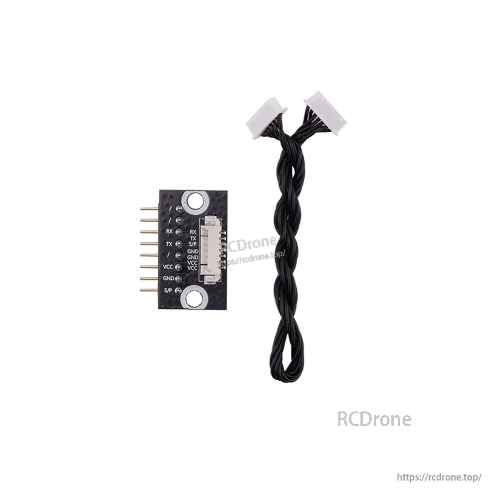 RadioMaster GX12 module bay pin replacement board with pin header and twisted cable with dual white connectors