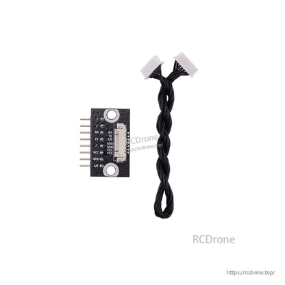 RadioMaster GX12 module bay pin replacement board with pin header and twisted cable with dual white connectors