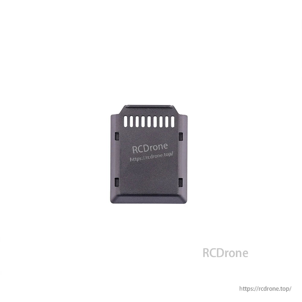 RadioMaster GX12 Module Cover front view with vent slots and RCDrone logo print
