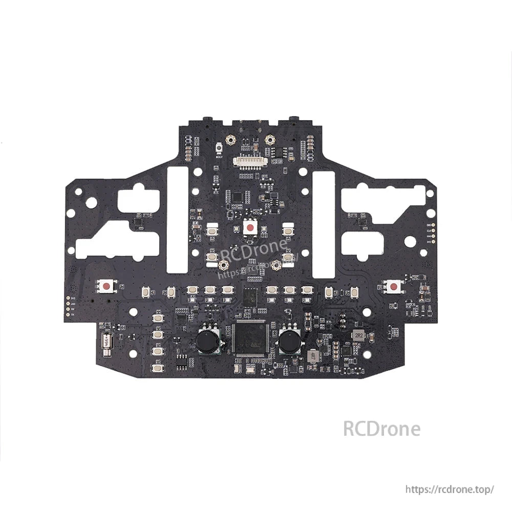 RadioMaster GX12 radio main board replacement PCB, top view of black circuit board with components