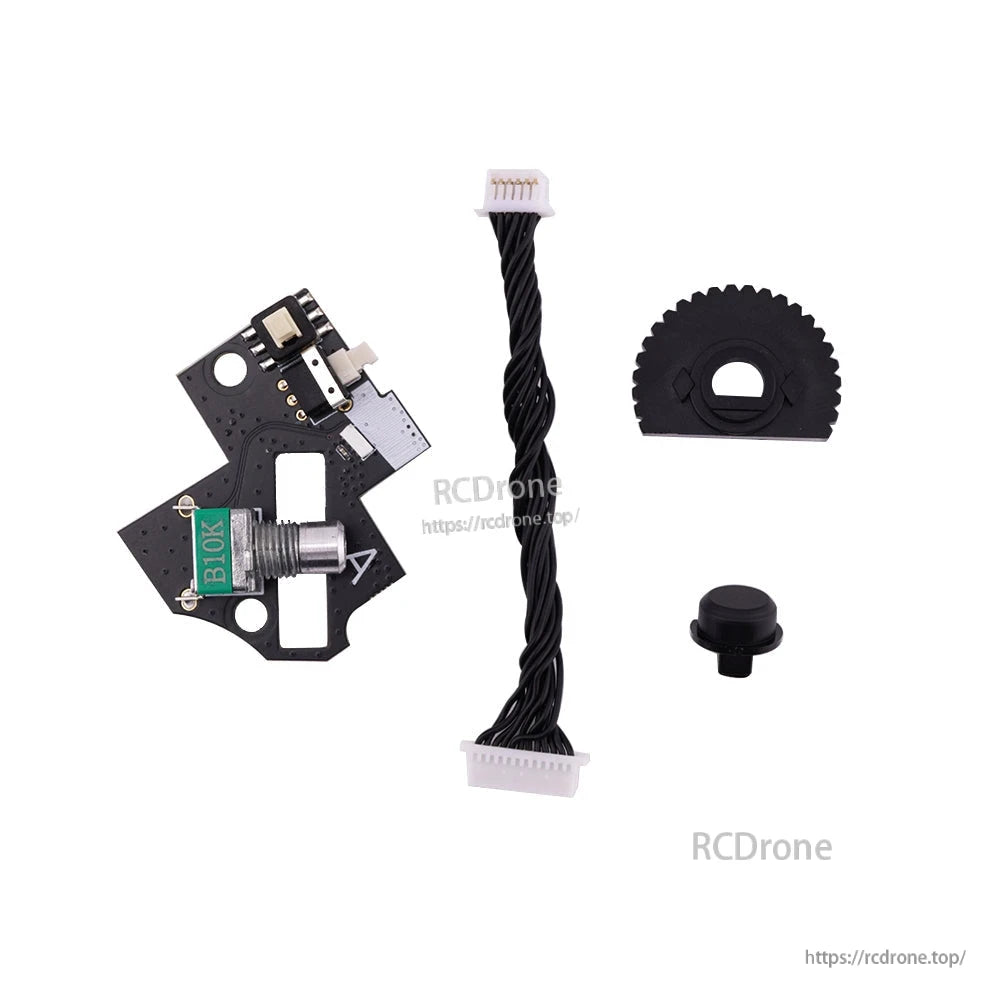 RadioMaster GX12 shoulder switch PCB left/right replacement set with twisted cable and plastic gear insert