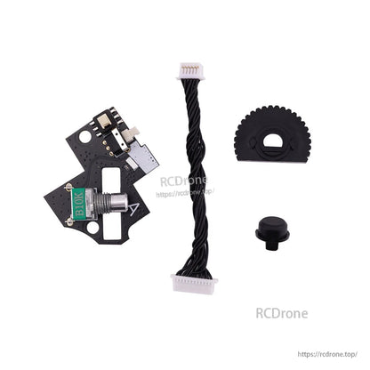 RadioMaster GX12 shoulder switch PCB left/right replacement set with twisted cable and plastic gear insert