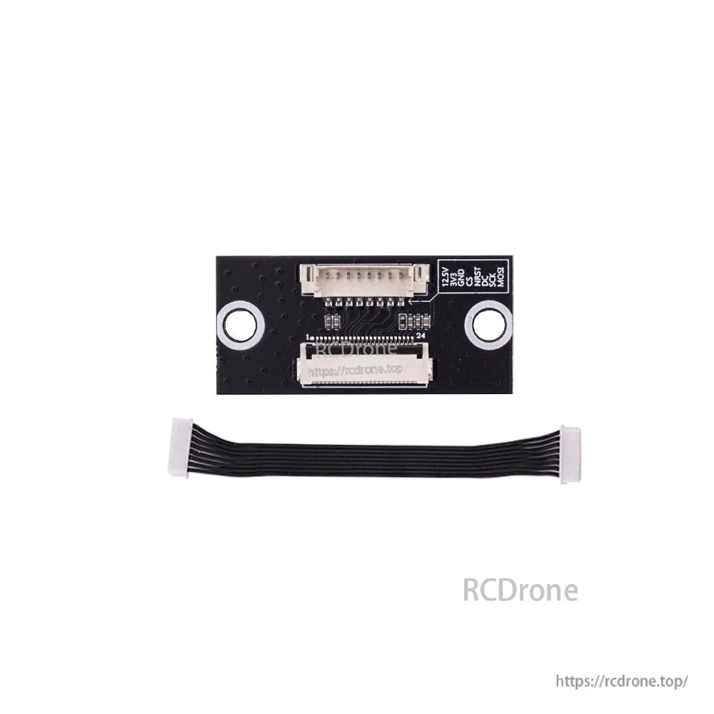 RadioMaster GX12 Screen-to-Main PCB Connector board with two ports and included ribbon cable
