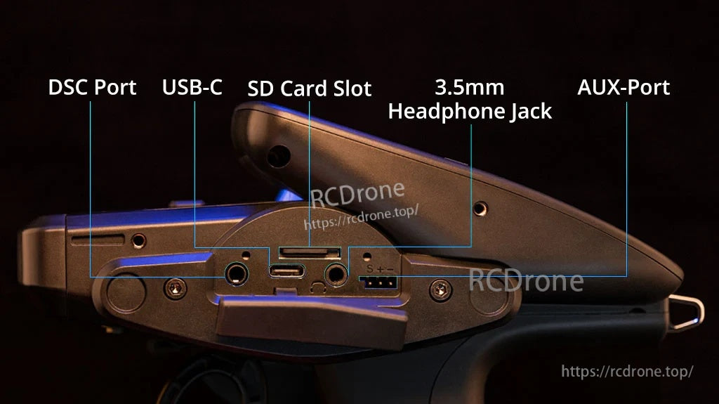RadioMaster MT12 Surface Radio side cover replacement with cutouts for DSC, USB‑C, SD slot, 3.5mm jack and AUX
