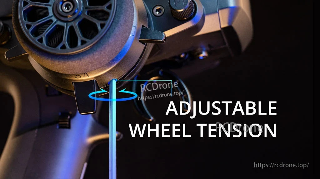 RadioMaster MT12 steering assembly replacement part with adjustable wheel tension screw close-up