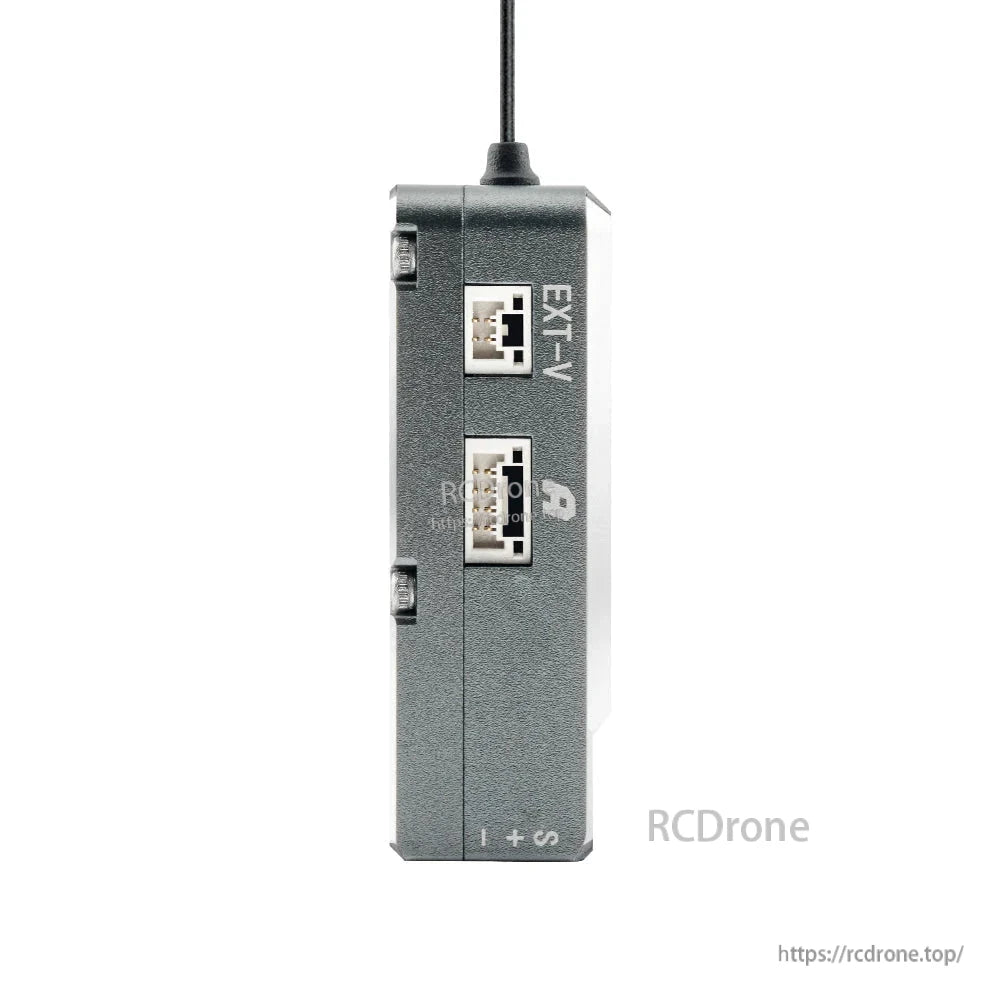 NEXUS-XR side view with connectors labeled EXT-V and G (ground)