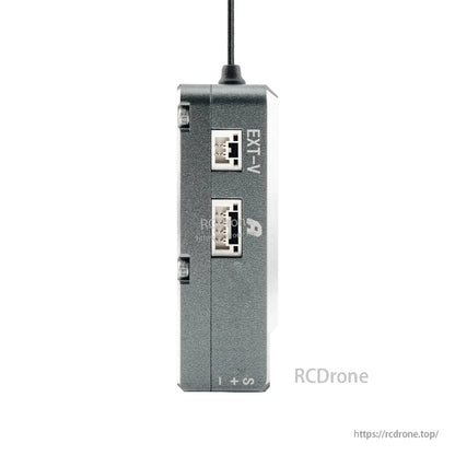 NEXUS-XR side view with connectors labeled EXT-V and G (ground)