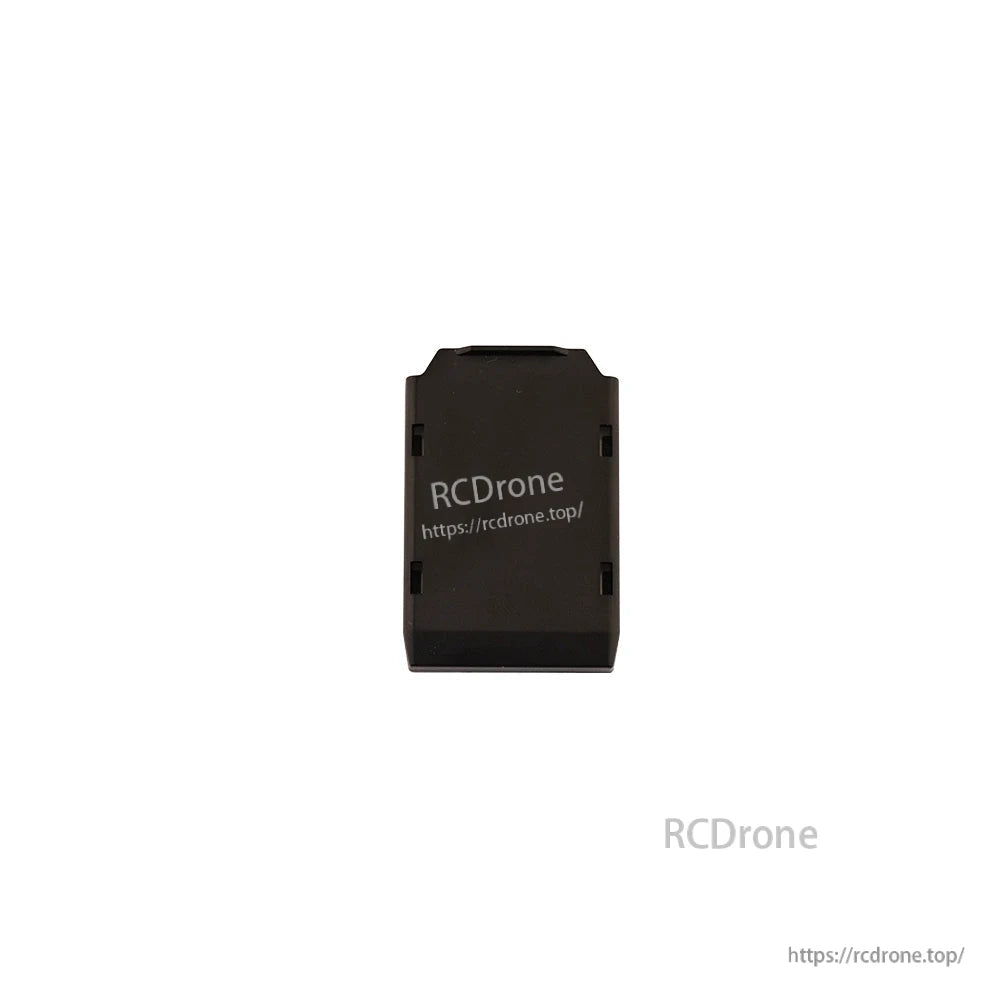 RadioMaster Pocket Module Bay Cover front view, black plastic cover with RCDrone logo