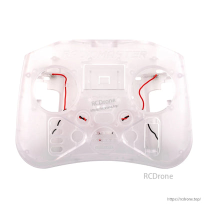 Translucent clear replacement case front shell for RadioMaster Pocket, showing wiring channels inside