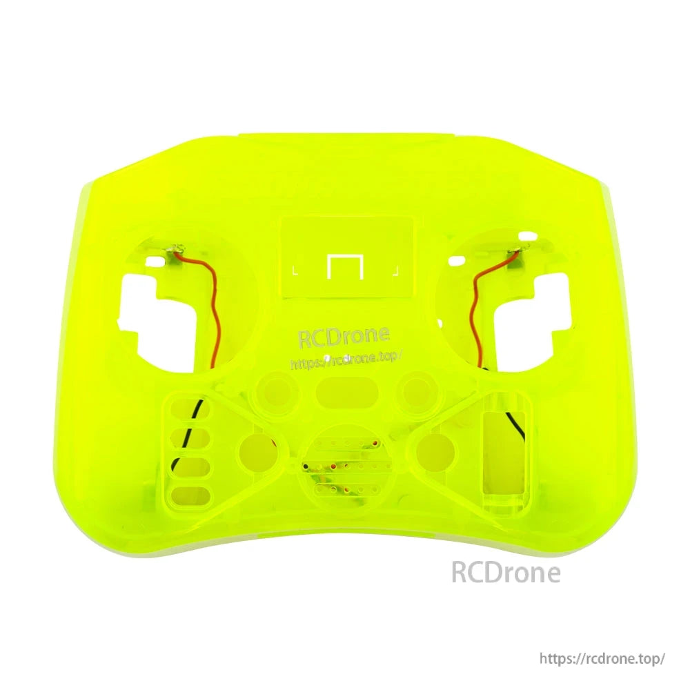 Translucent neon yellow replacement front housing shell, fits RadioMaster Pocket control layout cutouts