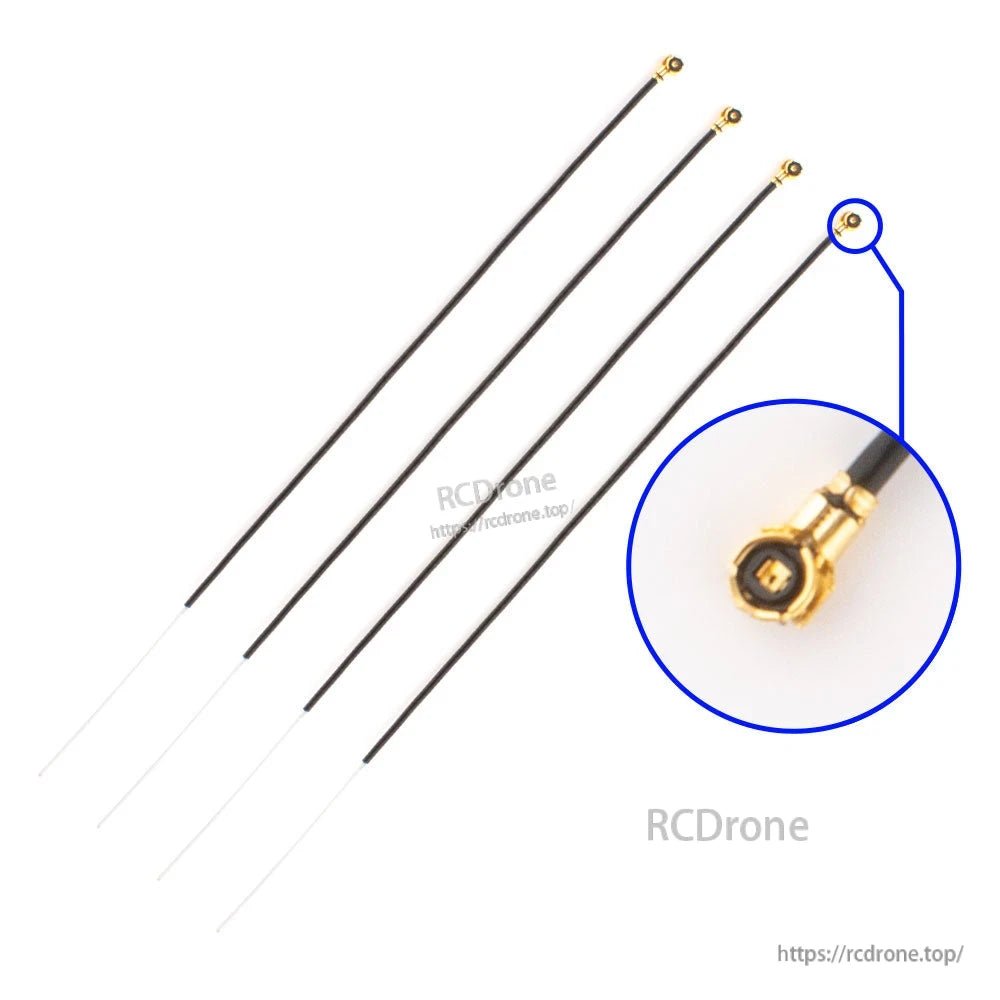 RadioMaster R81 receiver replacement antenna set of 4 with u.FL/IPEX connector close-up