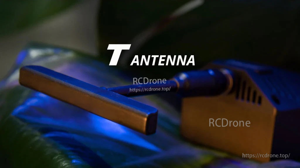 T-style antenna for the Ranger Micro 2.4GHz ELRS module, angled close-up of antenna element