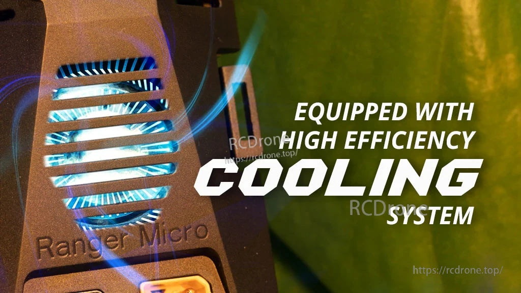 Close-up of Ranger Micro vented case and internal fan area highlighting the high-efficiency cooling design