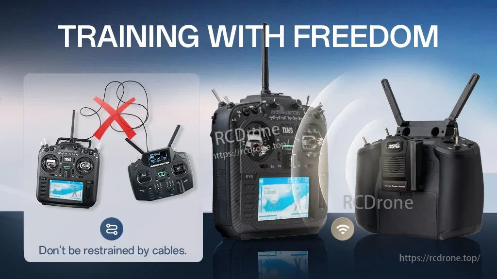 Wireless trainer setup concept for EdgeTX radios, replacing a wired trainer cable with a SBUS link