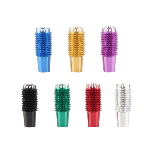 RadioMaster Stick knurled gimbal stick ends shown in seven anodized colors