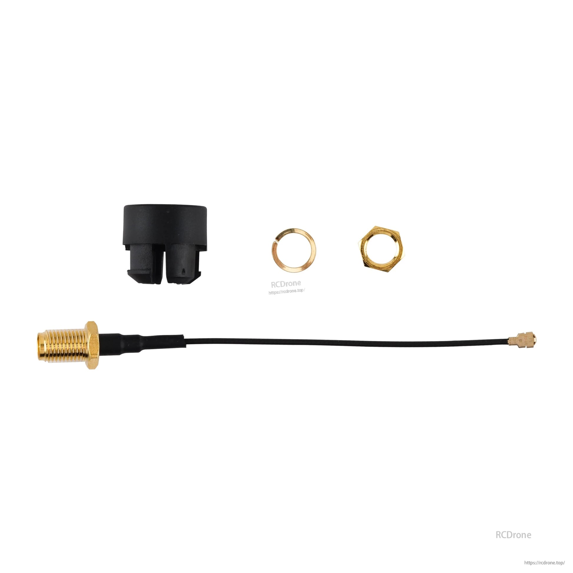 RadioMaster TX15 & TX15 MAX SMA antenna adapter pigtail with bulkhead SMA, nut, washer and dust cap
