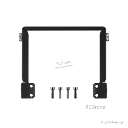 Black adjustable CNC folding stand bracket with four mounting screws for TX15 transmitter