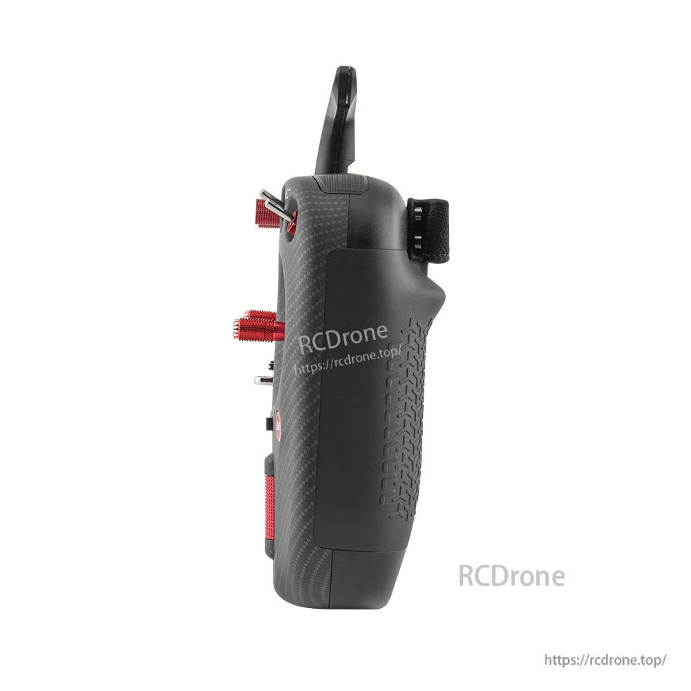 TX15 Max right side profile with textured grip, gimbal stick ends, and side contour