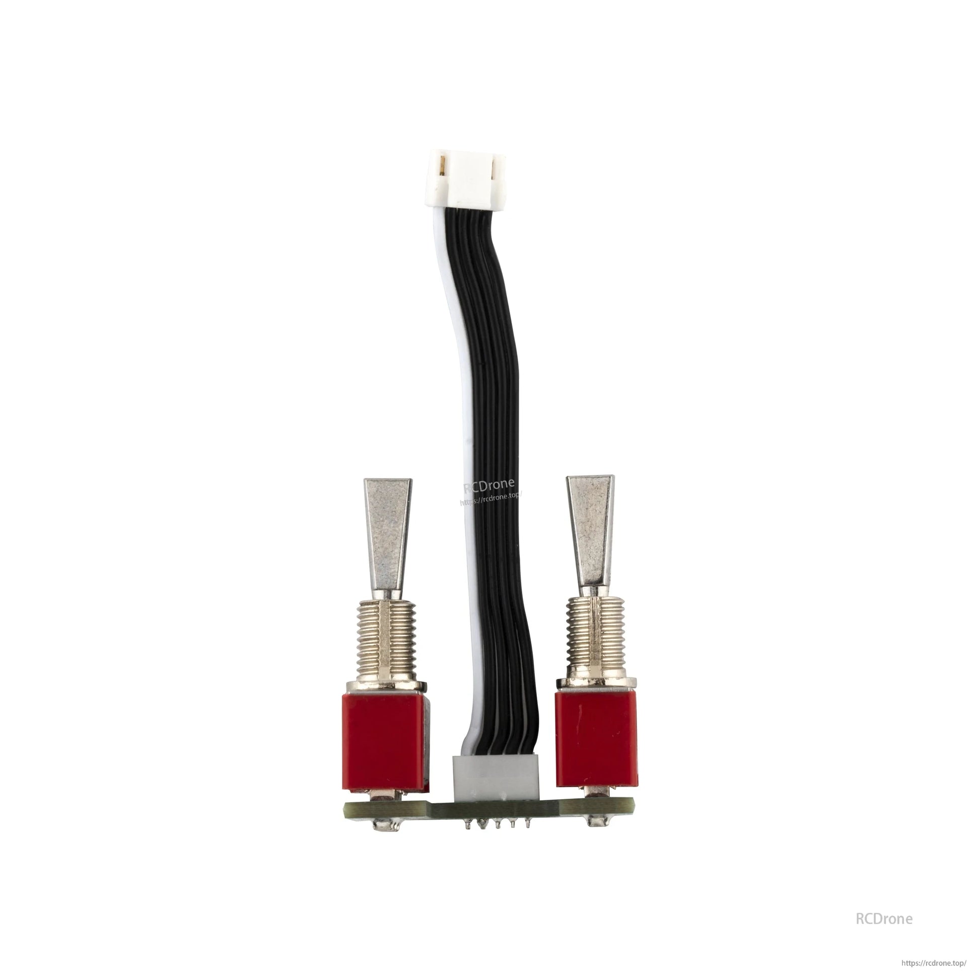 RadioMaster TX15/TX15 MAX replacement switch assembly with dual toggle switches on PCB and ribbon cable