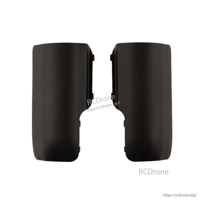 Black leather side grip replacement panels, textured finish rear view of left and right grips