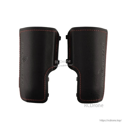 MAX Edition leather side grips for TX16S MK3 transmitter, red stitching left and right panels