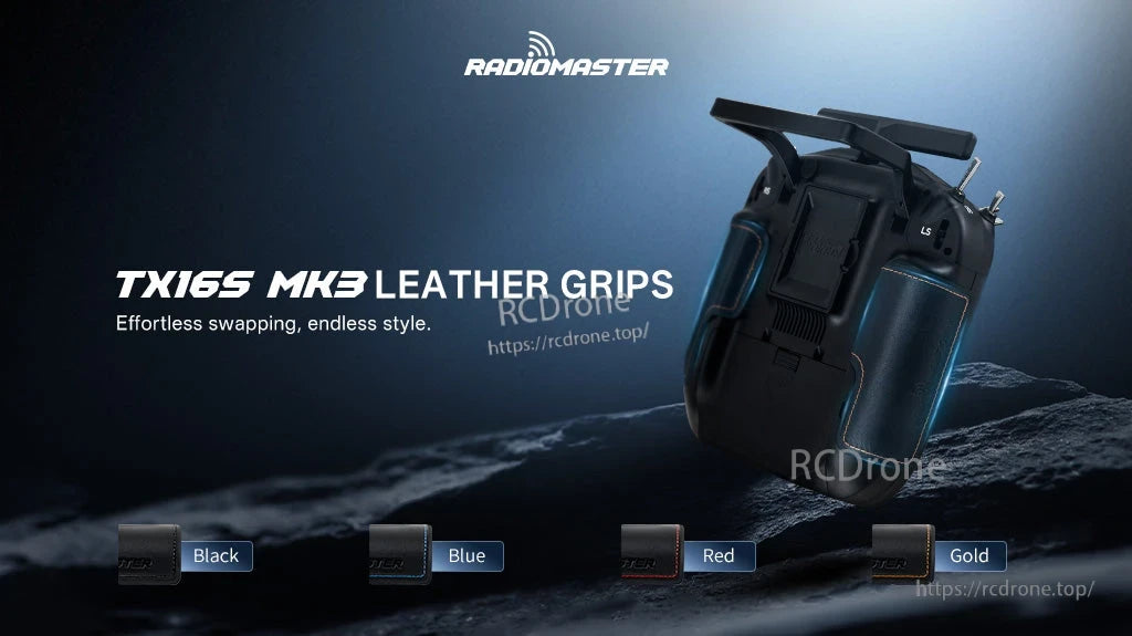 RadioMaster TX16S MK3 MAX Edition leather side grip set replacement panels with stitching color options