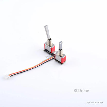 RadioMaster TX16S MKII & TX16S replacement switch assembly close-up with long and short toggle