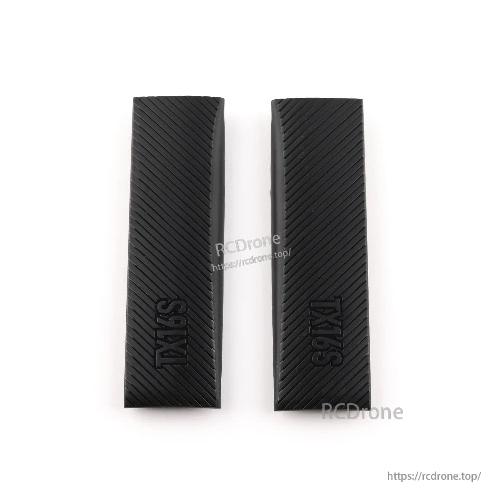 RadioMaster TX16S MKII side grips set in black, pair of textured grip panels with TX16S embossing